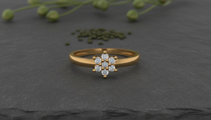 HandMade 10k Gold Floral <b>Cluster</b> Ring VVS1 Lab Grown Diamond Custom Design Jewelry Manufacturer Engagement Ring - Product Image 5