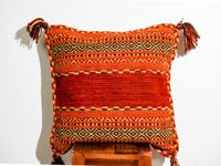 Housse de coussin en coton chenille de qualité supérieure, taillée à la main, avec bordure à pompons, pour la décoration de salon et de la maison, vente en gros