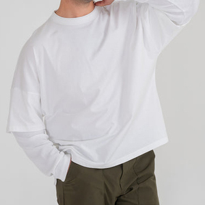 Camiseta de Punto para Hombre, Manga Larga, Cuello Redondo, Color Azul Sólido, Corte Regular, Estilo Casual - Product Image 1