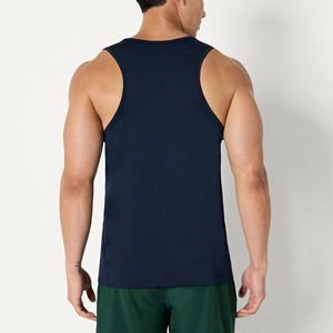 Débardeur de sport pour homme personnalisé avec logo, respirant, coupe ajustée, col rond, pour musculation, fitness et entraînement, vêtement de sport actif - Product Image 2
