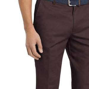 Pantalon chino marron foncé pour homme, coupe classique, en sergé de coton, pantalon formel, décontracté, pour homme, qualité supérieure - Product Image 3
