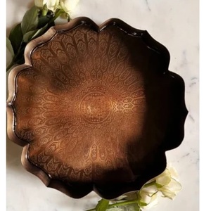 Top Selling Product Custom Shape Sweet or Food Serving <b>Tray</b> Tableware Decoration Nickel Finished Serving Metal <b>Tray</b> Usage - Product Image 5