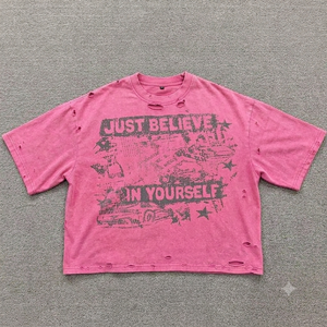 T-shirt à manches courtes pour homme, coupe droite, 100% coton jersey, style streetwear, qualité supérieure, décontracté, vintage, épaules tombantes - Product Image 3