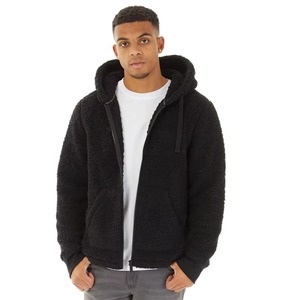 Sudadera con capucha para hombre, de forro polar de alto gramaje, estilo casual de invierno, ropa urbana, OEM al por mayor, con cremallera, color negro - Product Image 3
