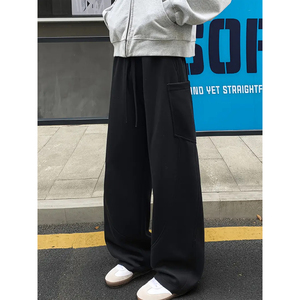 Pantalon de jogging cargo pour homme, coupe ample, molleton épais, multi-poches, coton, streetwear, logo personnalisé - Product Image 2