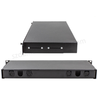 Kotak Distribusi ODF Serat Optik DAMU 19 Inch Rack Mount 12C-24C dengan Adaptor SC/LC/ST/FC, Baja Anti Karat, untuk Pusat Data Telekomunikasi FTTX