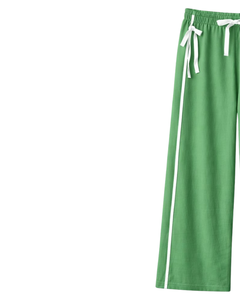 Custom Women Wide Leg Sweatpants Side Stripe High Waist Loose Fit Casual Track Pants <b>Elastic</b> Drawstring Lounge Wear OEM Supplier - Product Image 3