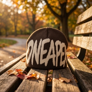 Brown Cream Graphic Knit Beanie Hat Custom Logo Ribbed <b>Winter</b> <b>Cap</b> Unisex Streetwear Fashion Headwear Wholesale OEM Manufacturer - Product Image 3