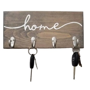 Latest Premium Inspirational Home Quote Wooden Hooks Decorative <b>Key</b> <b>Hanger</b> Organizer Home Stylish Durable Practical - Product Image 1