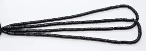 Perles Heishi en Spinelle Noire Naturelle de 16 Pouces, Perles de Pierre Précieuse en Spinelle Noire en Forme de Pneu, Prix de Gros en Vrac pour la Fabrication de Bijoux - Product Image 6