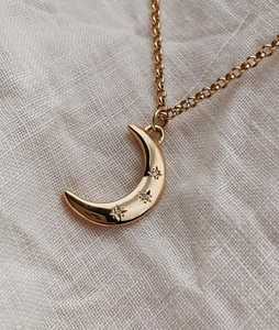 Collares con Colgante de Luna Creciente para Mujer, Oro Sólido de 14K, Diamante Cultivado en Laboratorio, Diseño Minimalista y Delicado, para Uso Diario, Regalo - Product Image 3