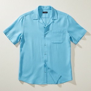 Chemises d'été pour hommes tendance, couleur unie, streetwear décontracté, respirantes, écologiques, logo imprimé personnalisé, vente en gros, directement de l'usine - Product Image 3
