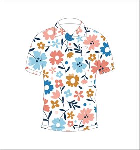 Polo homme à imprimé floral multicolore personnalisé, manches courtes, décontracté, été, respirant, léger, mode, chemise de golf - Product Image 1