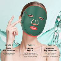 Masque facial LED sans fil Redfy Salon avec logo personnalisé, confortable, 4 couleurs, machine de soin de la peau, masque en silicone à lumière rouge