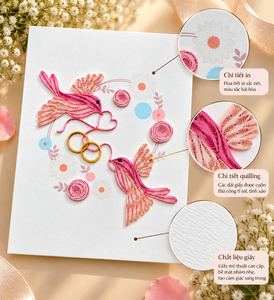 Wholesale Romantic Wedding Love Birds Quilling Card <b>Handmade</b> OEM/ODM 12.7x17.8cm Customizable <b>Paper</b> Gift Stationery Manufacturer - Product Image 4