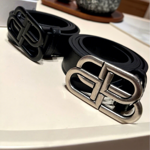 Ceinture en cuir Baji pour femme, vente en gros d'usine, boucle double ardillon lisse en alliage ; Ceinture homme formelle, polyvalente, classique, tendance et à la mode - Product Image 4