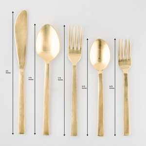 Juego de Cubiertos de Acero Inoxidable Dorado con Acabado Espejo AH CREATIONS, Diseño Minimalista Elegante y Duradero, Apto para Lavavajillas, para Bodas - Product Image 6