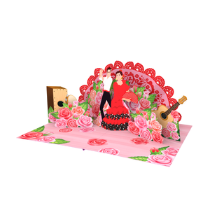 Carte pop-up 3D couple dansant, design Saint-Valentin, faite à la main, amour, Italie, cartes de vœux pour la Saint-Valentin - Product Image 4