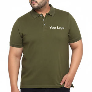 Camisa de Hombre en Tendencia, Color Verde Oliva, Cuello Camisero, Manga Corta, Corte Regular, Diseño Casual de Punto, Transpirable, con Logotipo en la Parte Delantera - Product Image 4