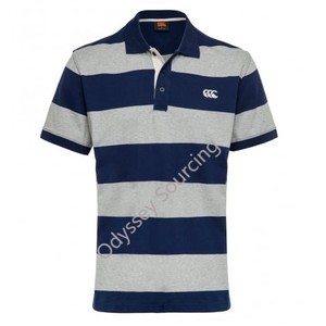 Camiseta de Manga Corta para Hombre, 100% Algodón Orgánico, Tejido Ecológico, Secado Rápido, Transpirable, con Logotipo Personalizado en la Parte Delantera, con Botones y Rayas - Product Image 2