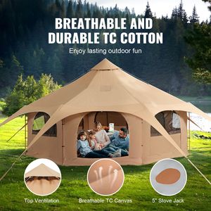 Tenda a Campana in Tela Traspirante per 4 Stagioni, 5m/16.4ft, per Campeggio, Tenda Yurt per 8 Persone con Foro per Stufa, Capacità 2 Persone - Product Image 2