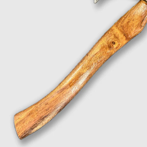 Hacha Vikinga Hecha a Mano con Cabeza de Acero de Damasco, Mango de Madera, Funda de Cuero, 5 Hojas, 18 cm de Longitud Total, 1.5 kg, Grado Industrial - Product Image 4