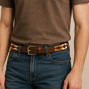 Ceinture Polo Unisexe en Cuir Faite à la Main, Durable, Cousue, pour l'Extérieur, Décontractée, Confortable pour l'Équitation, Qualité Supérieure, Style Classique, Réglable, Tressée en Acier - Product Image 5