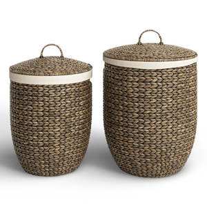 Panier de rangement décoratif et fonctionnel fait à la main et dessus assortis inclus - Product Image 1
