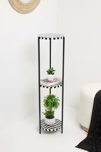 Pot de fleurs écologique en bois grainé et nacre avec pieds métalliques modernes pour une utilisation en intérieur/extérieur - Product Image 4