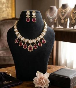 Western Brass Micro Insert <b>Silver</b> Plated Choker <b>Necklace</b> Earring <b>Set</b> Women Engagement Wedding Party Trendy Daily Wear - Product Image 2