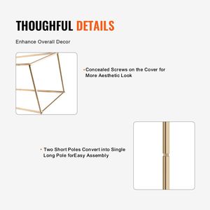 2 Pezzi Colonna Metallica Dorata Geometrica Alta 80 cm per Fiori da Matrimonio e Espositore Floreale Rettangolare per Decorazioni da Tavolo - Product Image 4