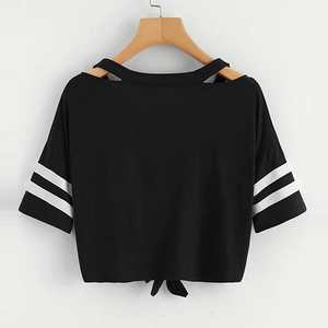 Haut court de sport uni pour femme, respirant et à séchage rapide, idéal pour le yoga, la gym, la course et le fitness - Product Image 4