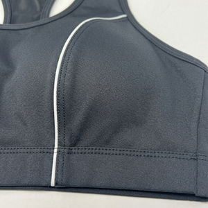 Nuevo sujetador deportivo personalizado con bloques de color y tirantes ajustables, sujetador deportivo de entrenamiento de alta resistencia que absorbe los impactos y realza el busto. - Product Image 2