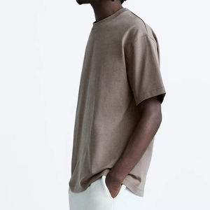 เสื้อยืดคอกลมทรงโอเวอร์ไซส์ ผ้าคอตตอนถักเนื้อหนา คุณภาพสูง สั่งทำโลโก้ได้ 100% ผ้าคอตตอน ทรงปกติ สำหรับผู้ชาย - Product Image 5