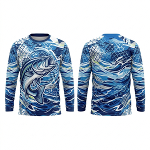 Maillot de pêche personnalisé OEM, design entièrement sublimé, chemise de pêche performante, séchage rapide, respirant, anti-UV, vêtements de pêche - Product Image 2