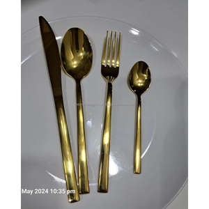 Ensemble de couverts de luxe en acier inoxydable, vaisselle de qualité alimentaire, couverts dorés et argentés pour la décoration de mariage - Product Image 6