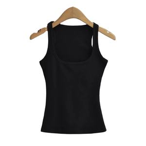 Solide U-cou sans manches femmes sans manches réservoir culture gilets été nouveau Sexy haute Stretch sans manches gilet - Product Image 4