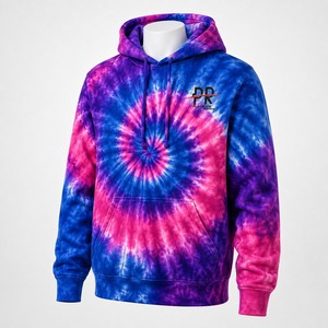 Sweat à capuche en molleton tie-dye pour homme, intérieur chaud et doux, tissu durable, design multicolore élégant, coupe confortable, idéal pour l'hiver en extérieur - Product Image 3