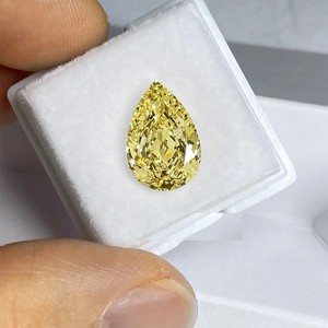 Diamante suelto de corte pera, color amarillo intenso, cultivado en laboratorio, certificado CVD, VS2 Premium, brillante, para centros de joyería fina. - Product Image 5
