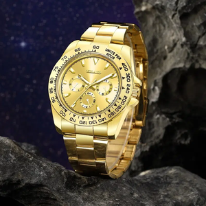 Montre-bracelet à quartz pour homme 6258 Fashion Sports en acier inoxydable avec calendrier et bracelet en or - Product Image 4