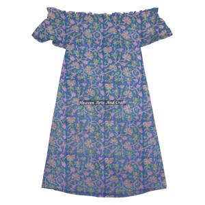 Nouvelle robe de soirée imprimée à épaules dénudées pour femmes matures, confortable et décontractée, motif artisanal - Product Image 2