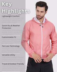 OEM Custom <b>Men</b>’s <b>Lightweight</b> Best Quality Hooded Windbreaker <b>Jacket</b> – Waterproof, Breathable, Zip-Up, Eco Friendly, <b>Lightweight</b> - Product Image 6