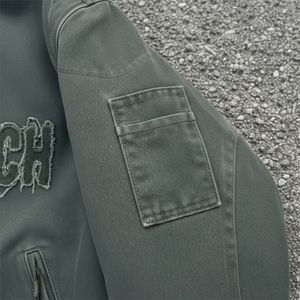 Veste de travail en toile streetwear d'hiver à prix abordable, en sergé de coton durable avec col montant, logo frontal, coutures renforcées, service OEM - Product Image 4