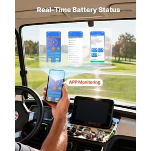 Batterie de chariot de golf 48V (51.2V) 52AH avec chargeur 15A, BMS 100A, 4000 cycles, application Bluetooth, taux de décharge 2C pour moteurs de pêche à la traîne - Product Image 5