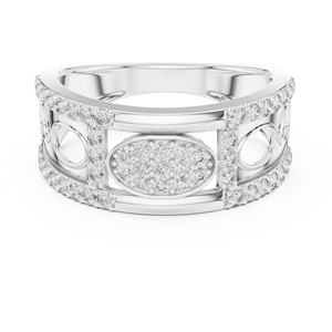 Anillo de Diamantes Cultivados en Laboratorio IMPERIAL ORBIT, Oro Amarillo de 18 Quilates con Baño de Rodio, 0.57CT, con Piedras Laterales, para Boda, Compromiso, Regalo, Uso Diario - Product Image 5
