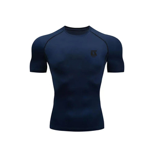 Short Sleeve Rash Guard Stretch Fabric Swim Shirt Beach Wear Short Sleeve Rash Guard Men Comfortable <b>Surf</b> Swim Shirt - Product Image 1