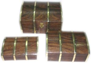 3-Piece Set Wooden Treasure Chest Money <b>Box</b> Rustic Wall-Mounted Eco-Friendly Storage for Accessories <b>Trinkets</b> Memorabilia - Product Image 3