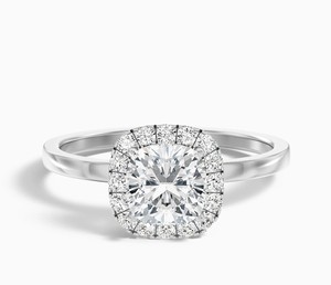 Cushion Cut Geometric Moissanite Claw Setting Luxury <b>925</b> Sterling <b>Silver</b> White Gold Plated Dainty Minimalist Engagement Wedding - Product Image 1