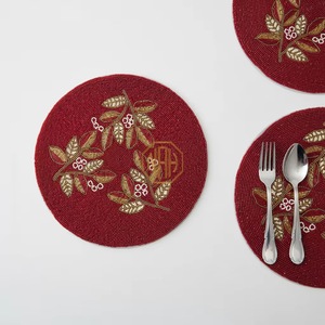 handmade beaded table placemat <b>Mat</b> <b>Mat</b> featuring a butterfly design Butterfly Design Embroidered Dining <b>Mat</b> - Product Image 5