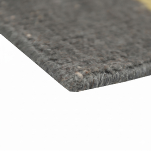 DECORDEC Tapis géométrique gris ivoire à motif losanges, tissage plat, accents moutarde, écologique, antidérapant, tufté à la main, en laine épaisse - Product Image 6